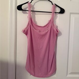 GapBody Pink Lace Trim Women's Top